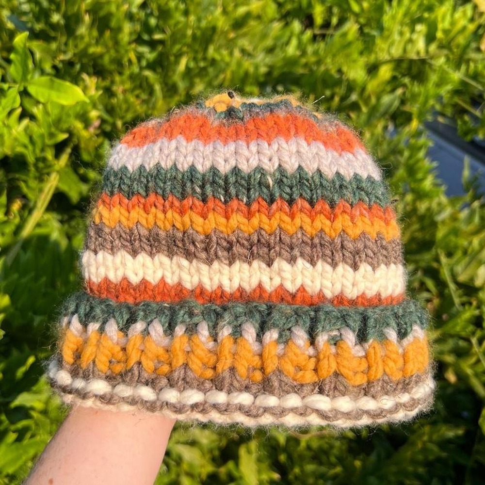 Hand knit chunky beanie, Harvest Knit